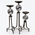 Elegant Mesh Metal Candlesticks by Carolyn 3D model small image 1