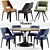 Minimalist Table Set by Minotti: Neto Table & Owens Chairs 3D model small image 1