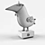 Egyptian Ceramic Bird Figurine 3D model small image 2