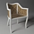 Contemporary Cane Wicker Side Chair 3D model small image 1