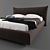 Contemporary ALIVAR Bed: White & Brown Coated 3D model small image 2