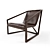 Sleek Brown Leather Lounge Chair 3D model small image 1