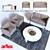 Stylish ARFLEX Set: Sofa, Chair, Coffee Table, Rug & Decor 3D model small image 1