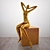 Modern Gold Figure Sculpture 3D model small image 1