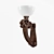 Title: Bronze Sconce with White Glass Shades 3D model small image 1