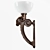 Title: Bronze Sconce with White Glass Shades 3D model small image 2