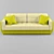 Contemporary Grey Fabric Sofa 3D model small image 2