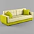 Contemporary Grey Fabric Sofa 3D model small image 3