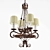 Bronze Textured Glass Pendant Chandelier 3D model small image 1