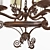 Bronze Textured Glass Pendant Chandelier 3D model small image 2