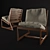 Retro Lounge Chair with Cushions 3D model small image 1