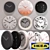 Sleek White Wall Clocks 3D model small image 1