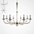 Elegante Oak Chandelier - 878mm*680mm 3D model small image 1