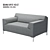 Modern Bloq Love Seat: H 800, W 1520, D 970 3D model small image 1