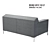 Modern Bloq Love Seat: H 800, W 1520, D 970 3D model small image 2