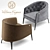 Elegant Vittoria Frigerio Armchairs 3D model small image 1