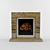 Elegant Marble Electric Fireplace 3D model small image 1