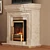 Marble Electric Fireplace 3D model small image 2