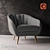Glamorous "Geddes" Armchair: Vintage-Inspired Gatsby Style 3D model small image 1
