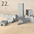 City Tangram: Concrete Puzzle Sculpture 3D model small image 1