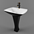 Elegant Black & White Sink Set 3D model small image 1