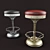 Elegant Metal Bar Stools with Luxurious Leather 3D model small image 1