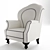 Elegant Classic Armchair 3D model small image 1