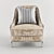 French Classic Armchair 3D model small image 2