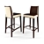 Newport Barstool - Modern Design, Brown & Ivory 3D model small image 1