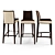 Newport Barstool - Modern Design, Brown & Ivory 3D model small image 2