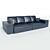 Sleek Leather Sofa: L105cm W250cm H67cm 3D model small image 1