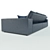 Sleek Leather Sofa: L105cm W250cm H67cm 3D model small image 3