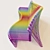 Rainbow Spring Metal Bench 3D model small image 1