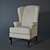 Elegant English Armchair with Ears 3D model small image 1