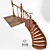 Bespoke Revaldi Wooden Stairs 3D model small image 1