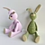 Adorable Rag Hare Duo 3D model small image 1