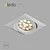 Square 15W LED Downlight 3D model small image 3