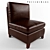 Pottery Barn Leather Armless Chair 3D model small image 1