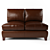 Cameron Leather Love Seat 3D model small image 2