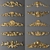 Golden Ornate Stucco Set 3D model small image 1