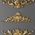 Golden Ornate Stucco Set 3D model small image 3