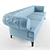 Luxurious Poltrona Frau Manto Sofa 3D model small image 2