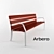 Arbero Outdoor Bench: Aluminum and Wood Design 3D model small image 1