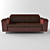 Leather Sofa with Integrated Shelves 3D model small image 1