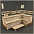 Spacious 3000x1700mm Sauna Shelves 3D model small image 1