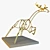 Golden Metal Deer Statue 3D model small image 1