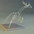 Golden Metal Deer Statue 3D model small image 3