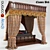 Classic Canopy Bed 3D model small image 1