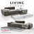 NeoWall Sofa Set: Living Divani + Wall2 Table 3D model small image 2