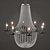 Vintage Glass Pendant Chandelier 3D model small image 1